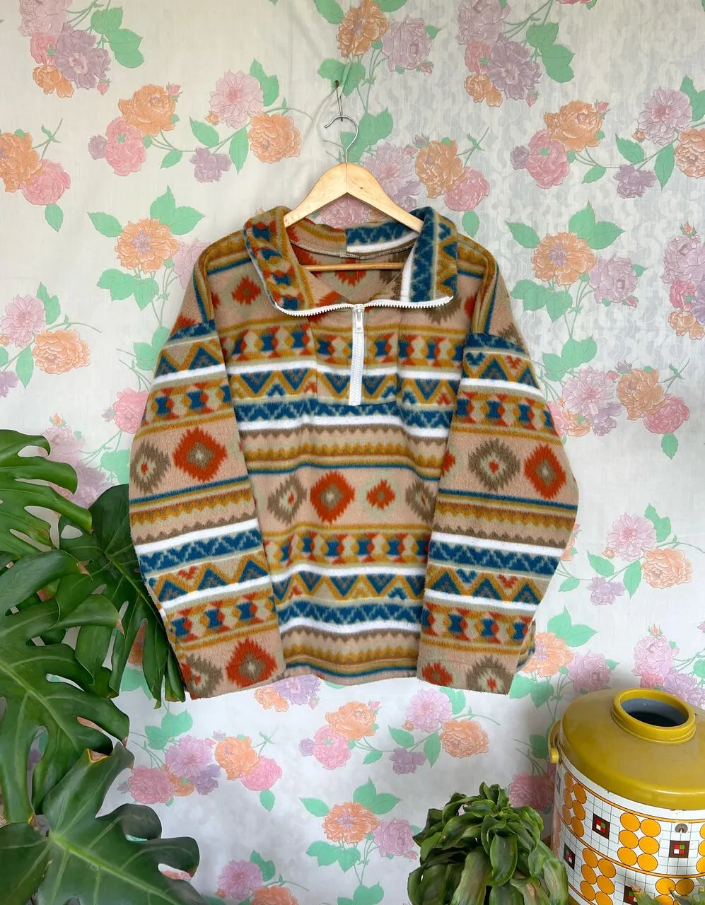 90's Ethnic Printed Fleece