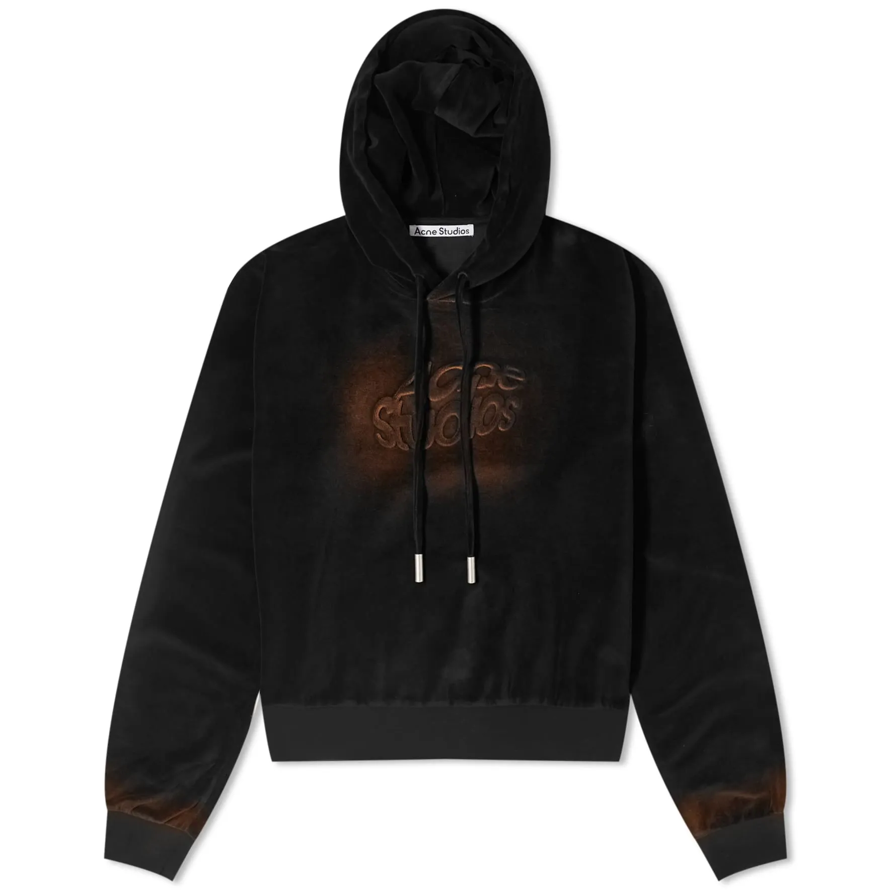 Acne Studios Velor Logo Hoodie, black