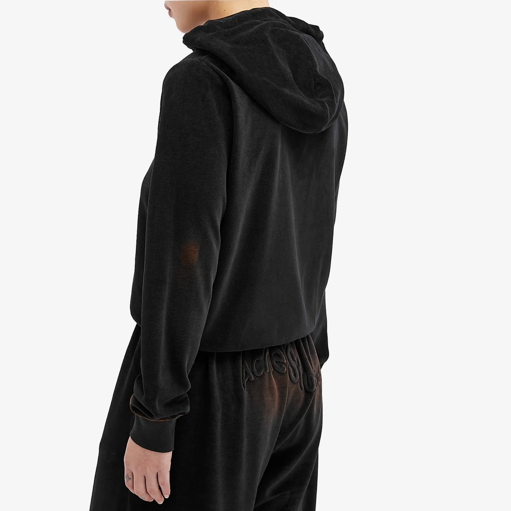 Acne Studios Velor Logo Hoodie, black