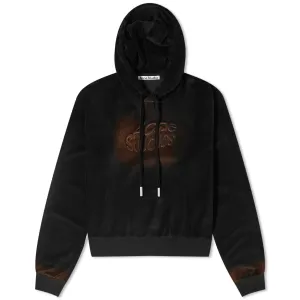 Acne Studios Velor Logo Hoodie, black