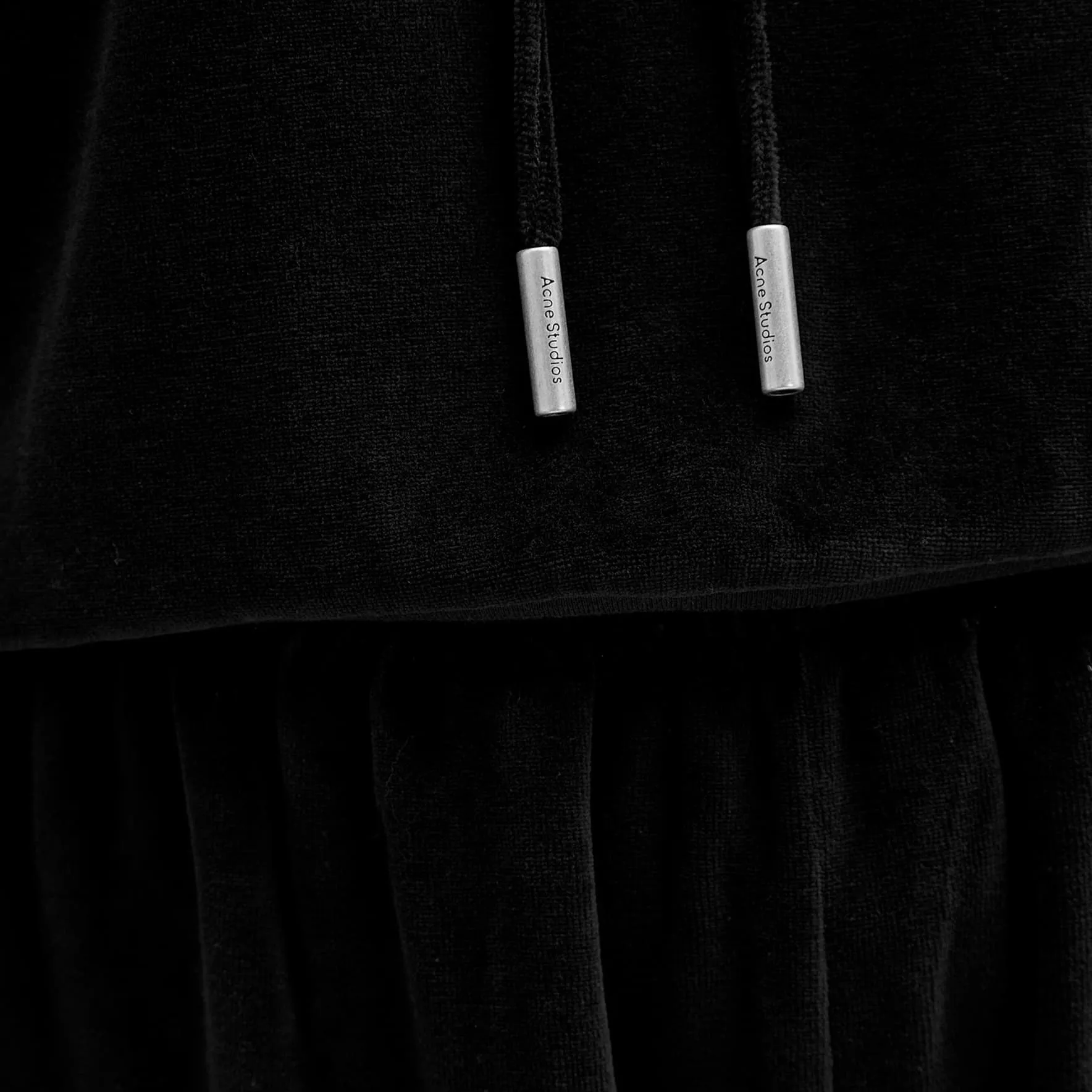 Acne Studios Velor Logo Hoodie, black