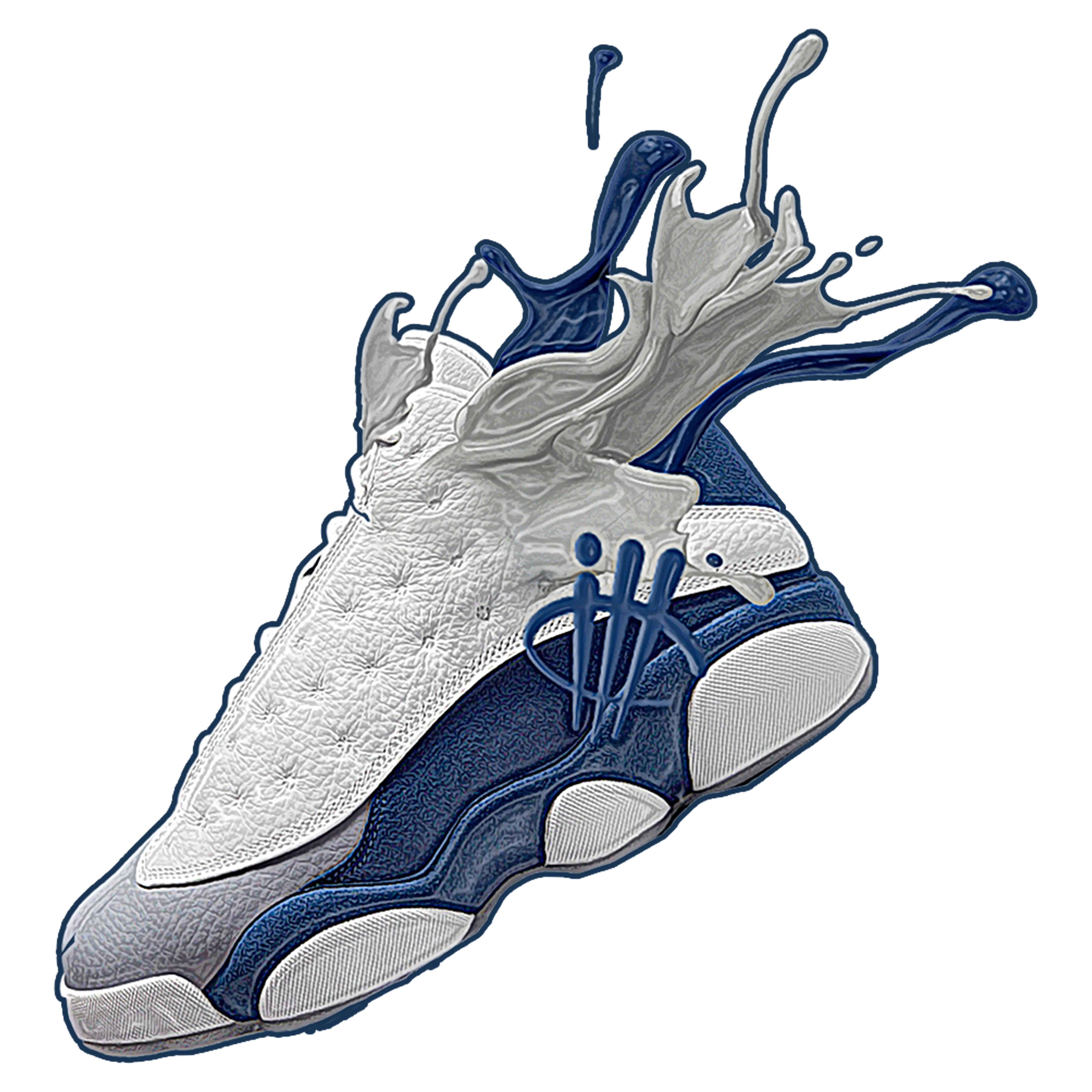 Air Jordan 13 Retro French Blue - White T-Shirt (SPLASH)