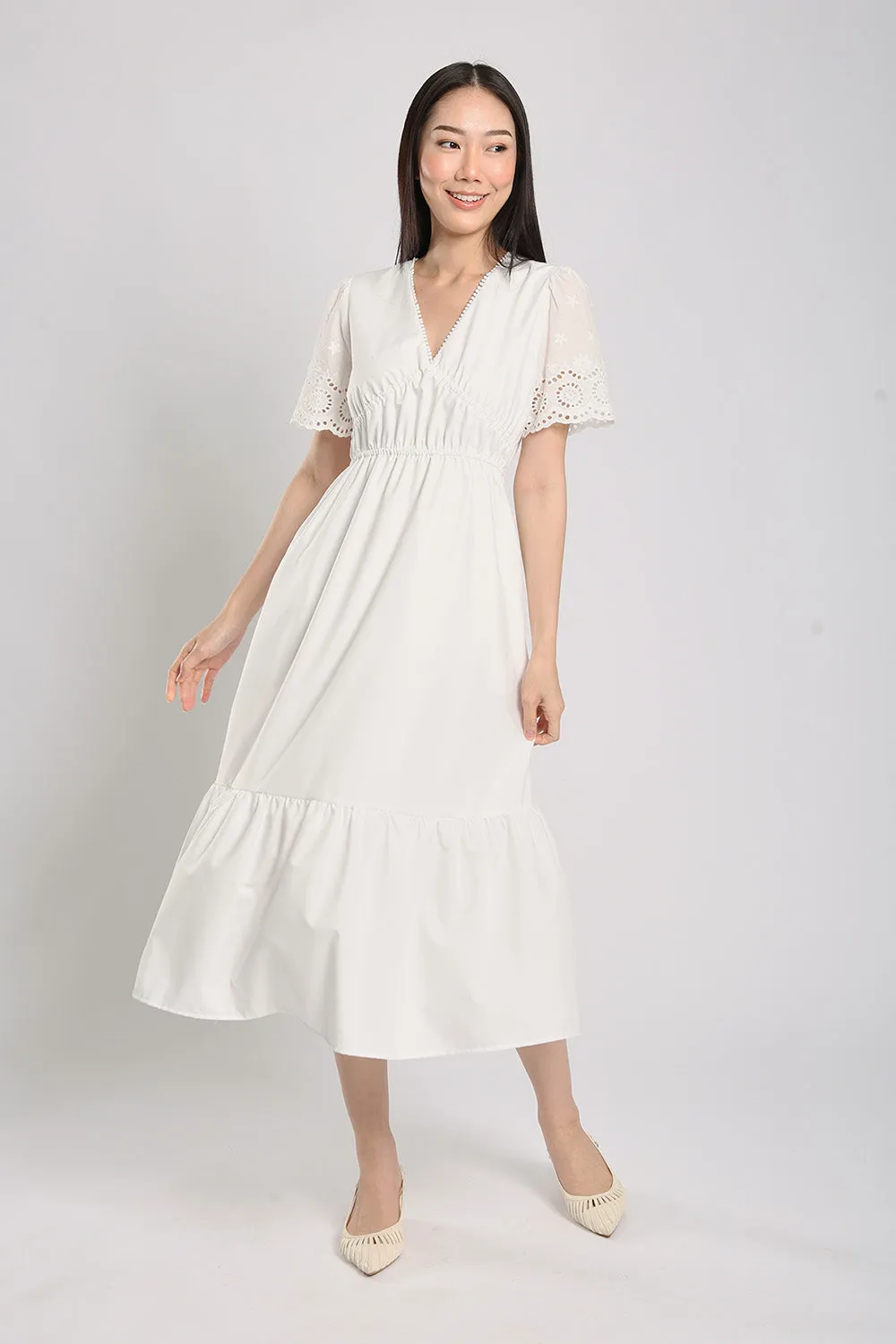 Alai Midaxi Maxi Dress in White