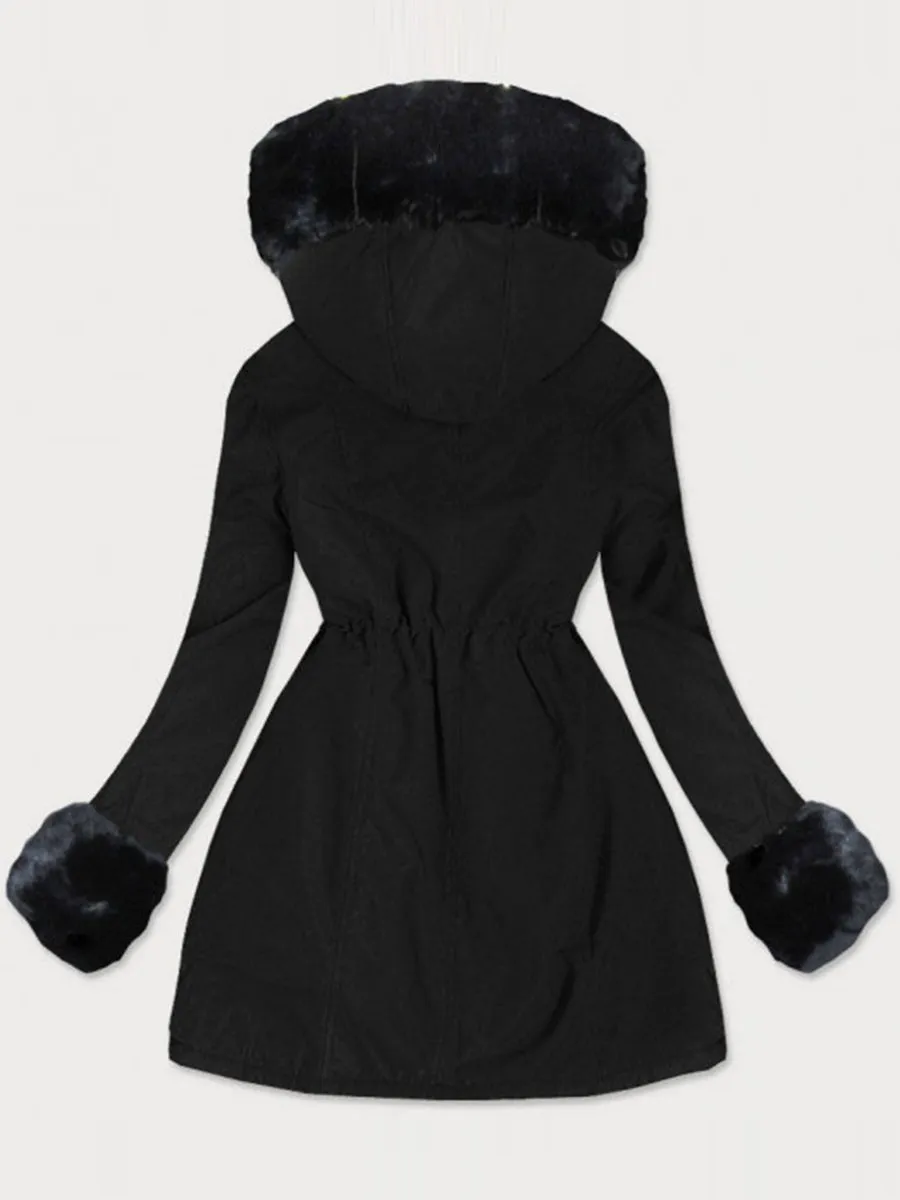Autumn Winter Plus Velvet Warm Hooded Coat