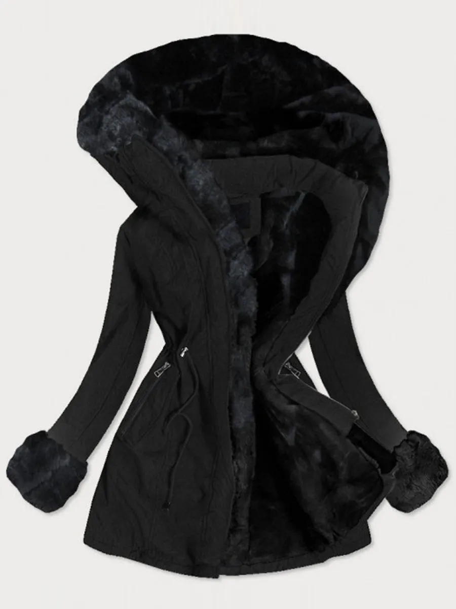 Autumn Winter Plus Velvet Warm Hooded Coat