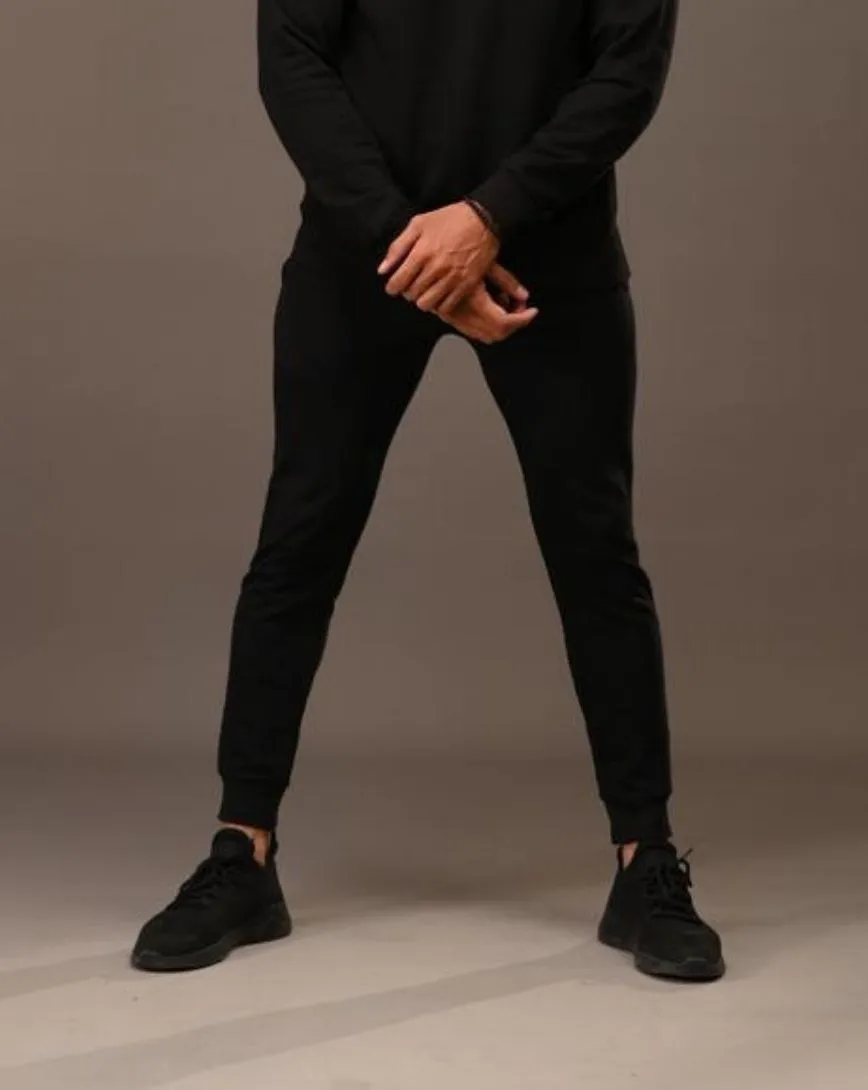 BASICS Drawstring Waist Slant Pocket Solid Joggers