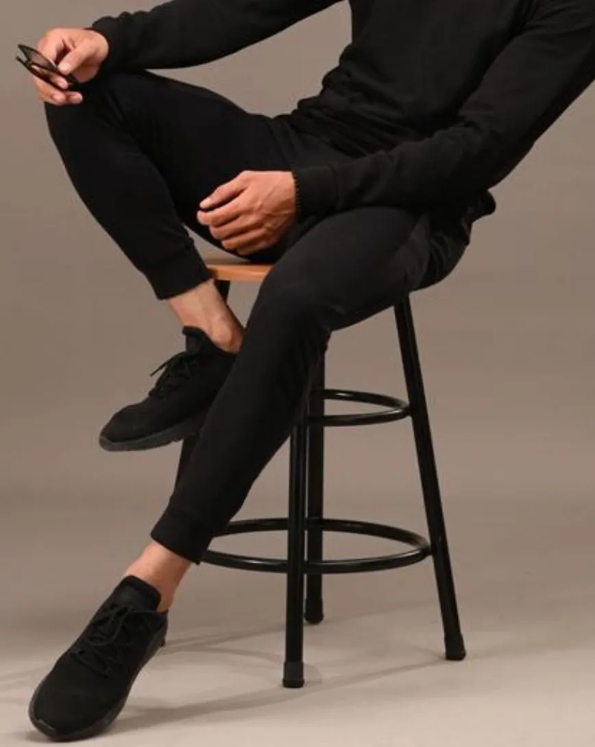BASICS Drawstring Waist Slant Pocket Solid Joggers