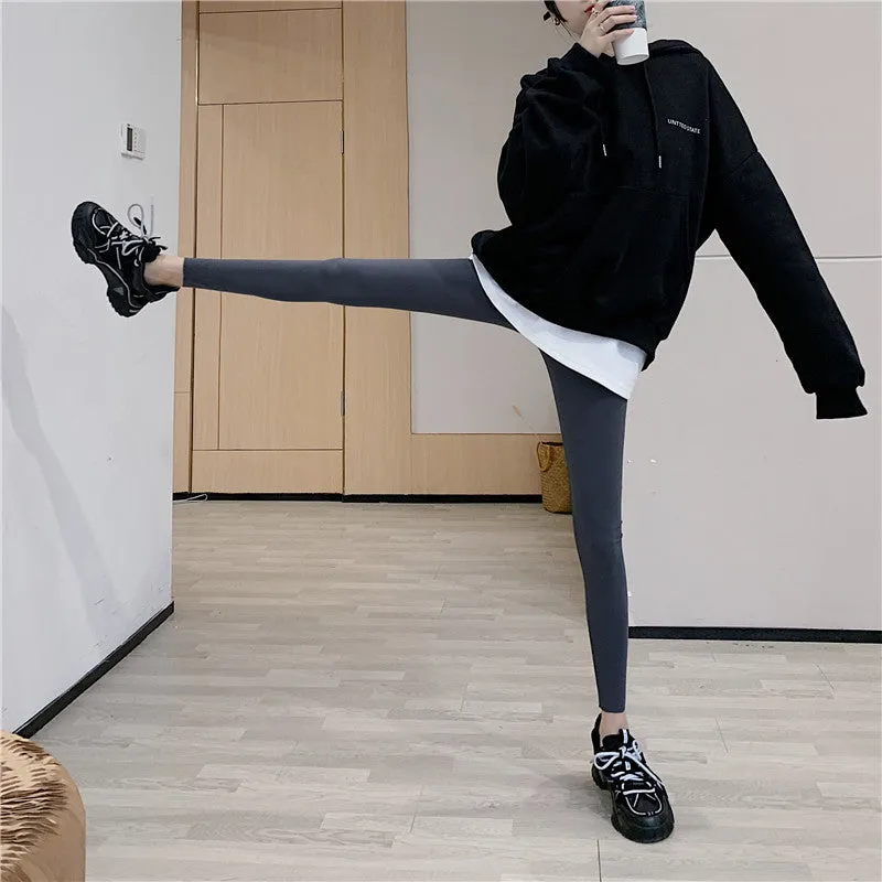Black shark skin women Leggings liquid tight skinny Stretchable Yoga Pants Plus Size
