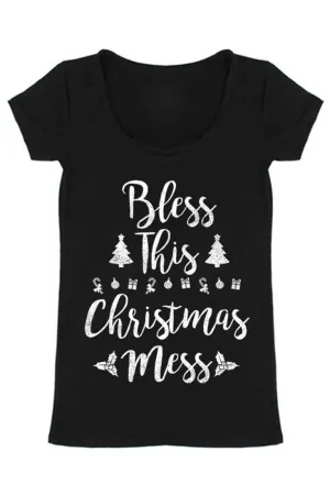 Bless This Christmas Mess Christmas Holiday Graphic T-Shirt