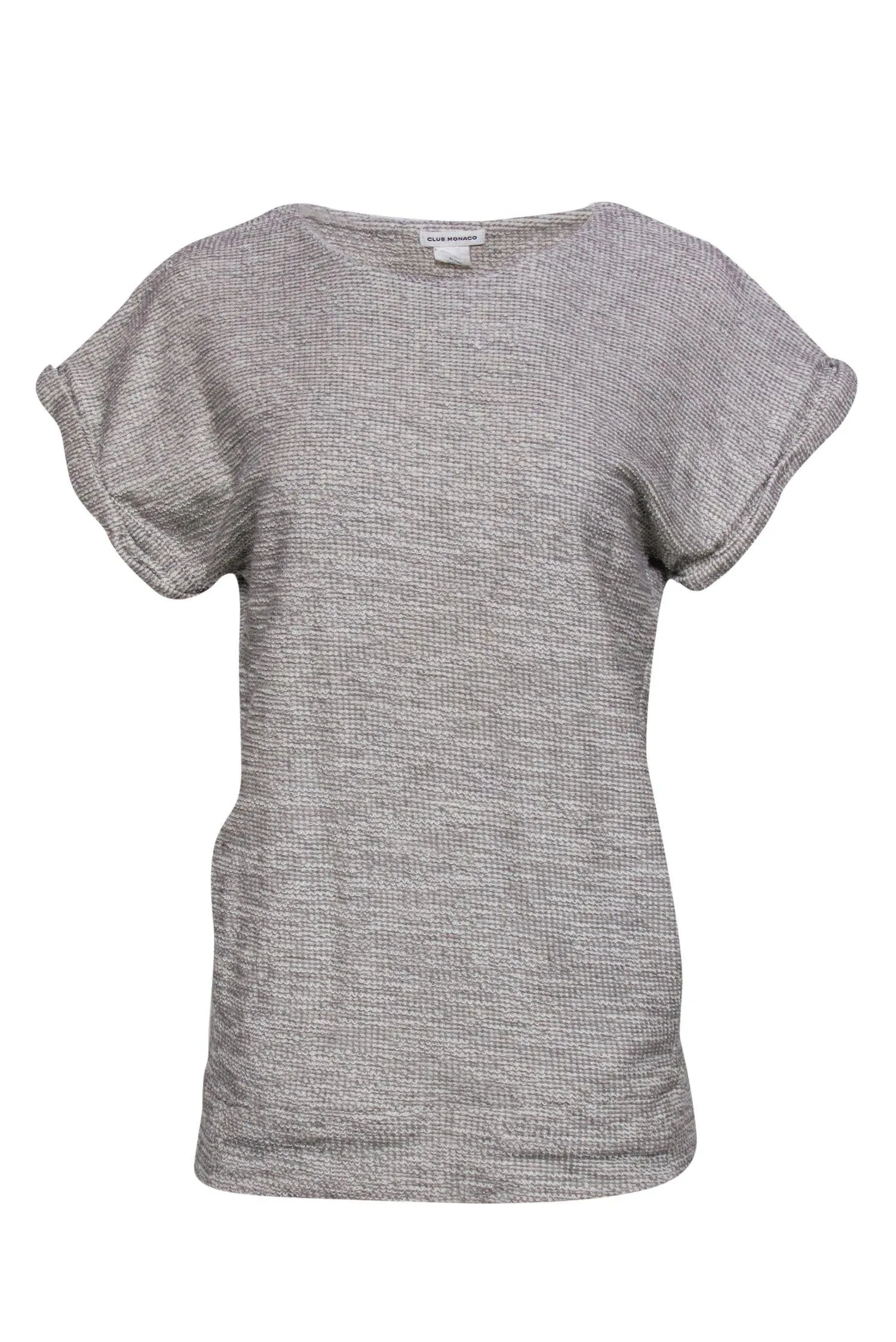 Club Monaco - Grey Knit Short Sleeve Sweater Sz S