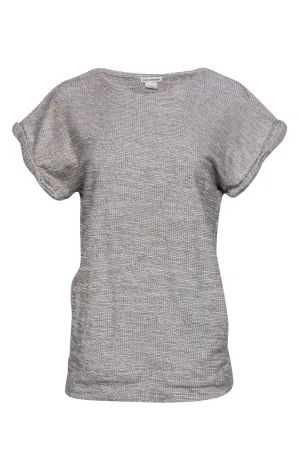 Club Monaco - Grey Knit Short Sleeve Sweater Sz S