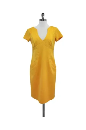 David Meister - Bright Yellow Short Sleeve Dress Sz 8