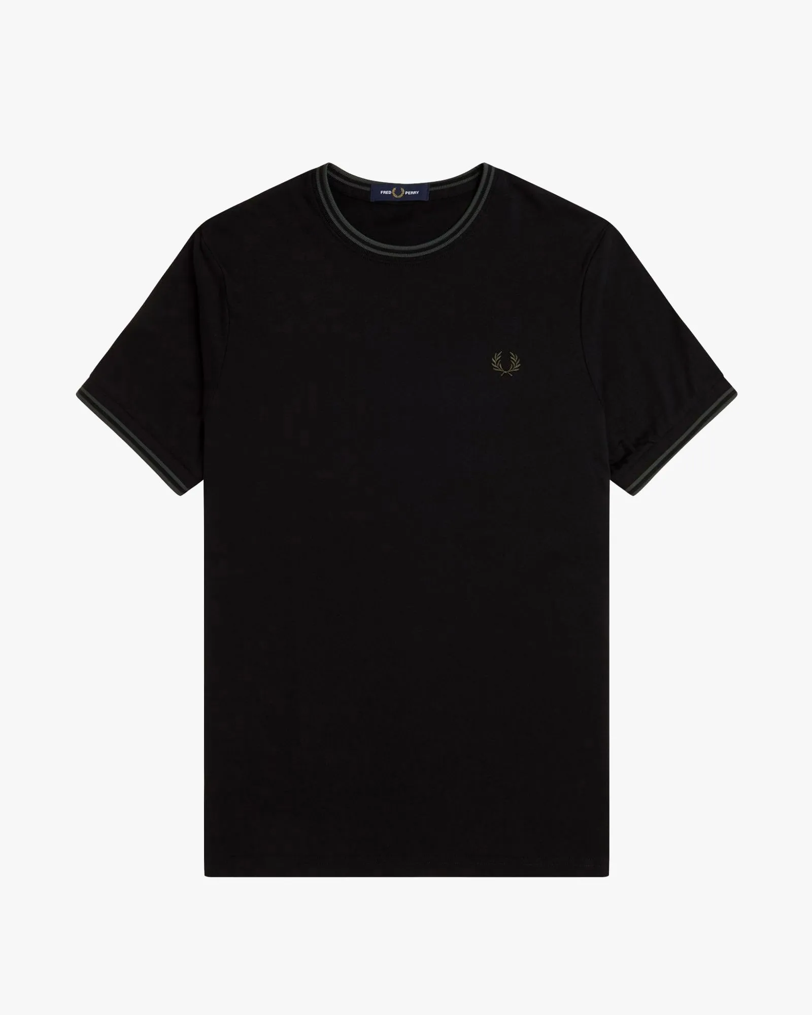 Fred Perry Twin Tipped T Shirt - Black / Court Green