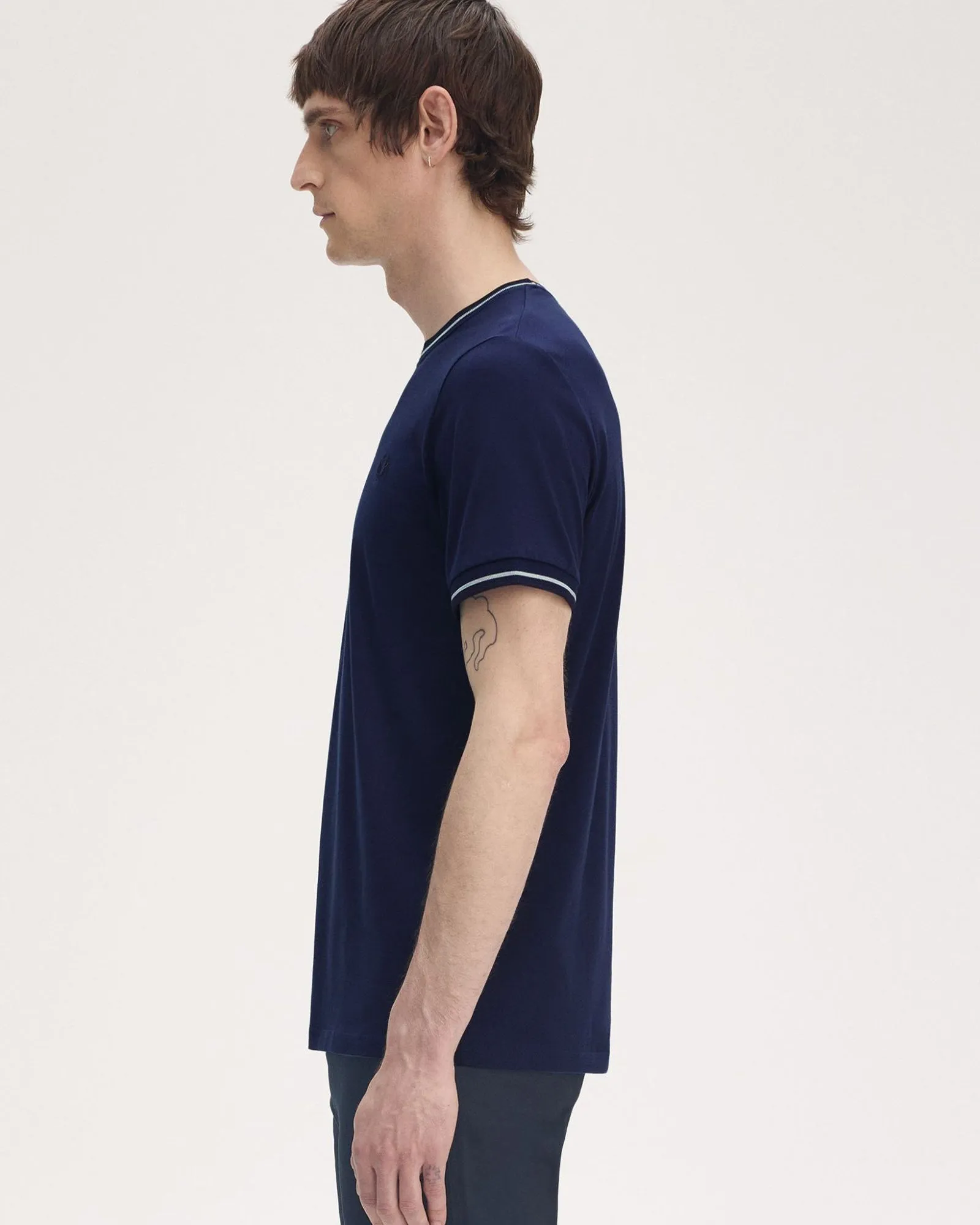 Fred Perry Twin Tipped T Shirt - Tennis Blue / Silver Blue / Navy