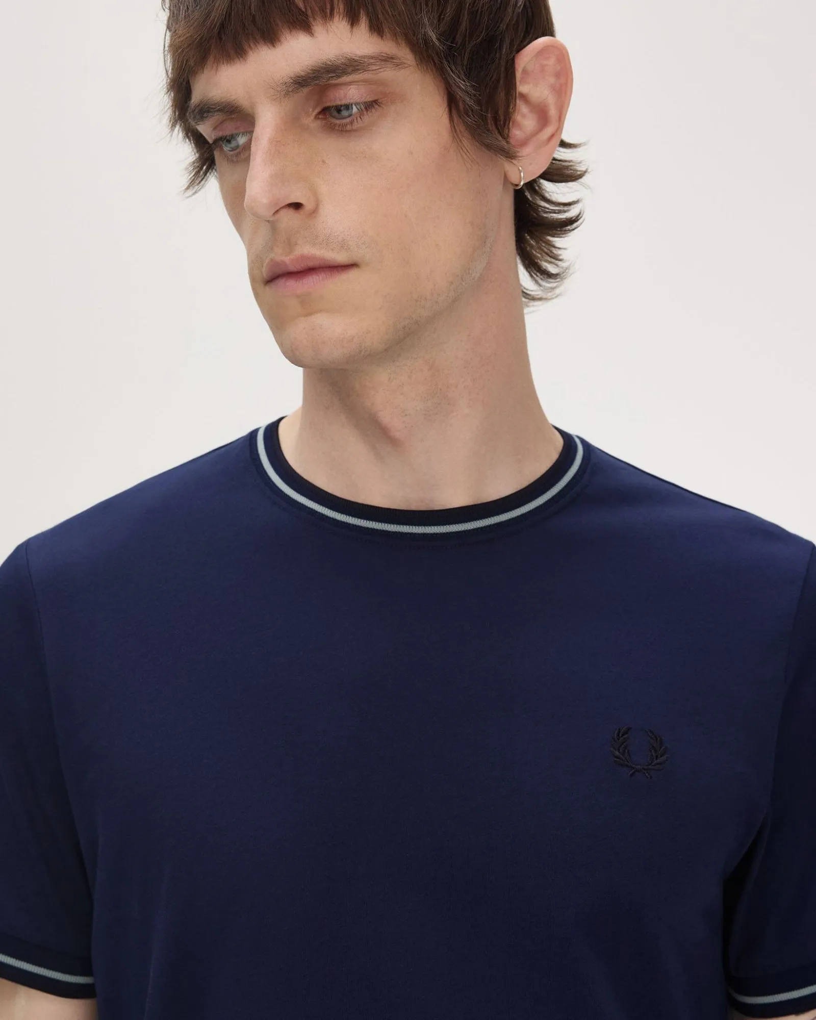 Fred Perry Twin Tipped T Shirt - Tennis Blue / Silver Blue / Navy