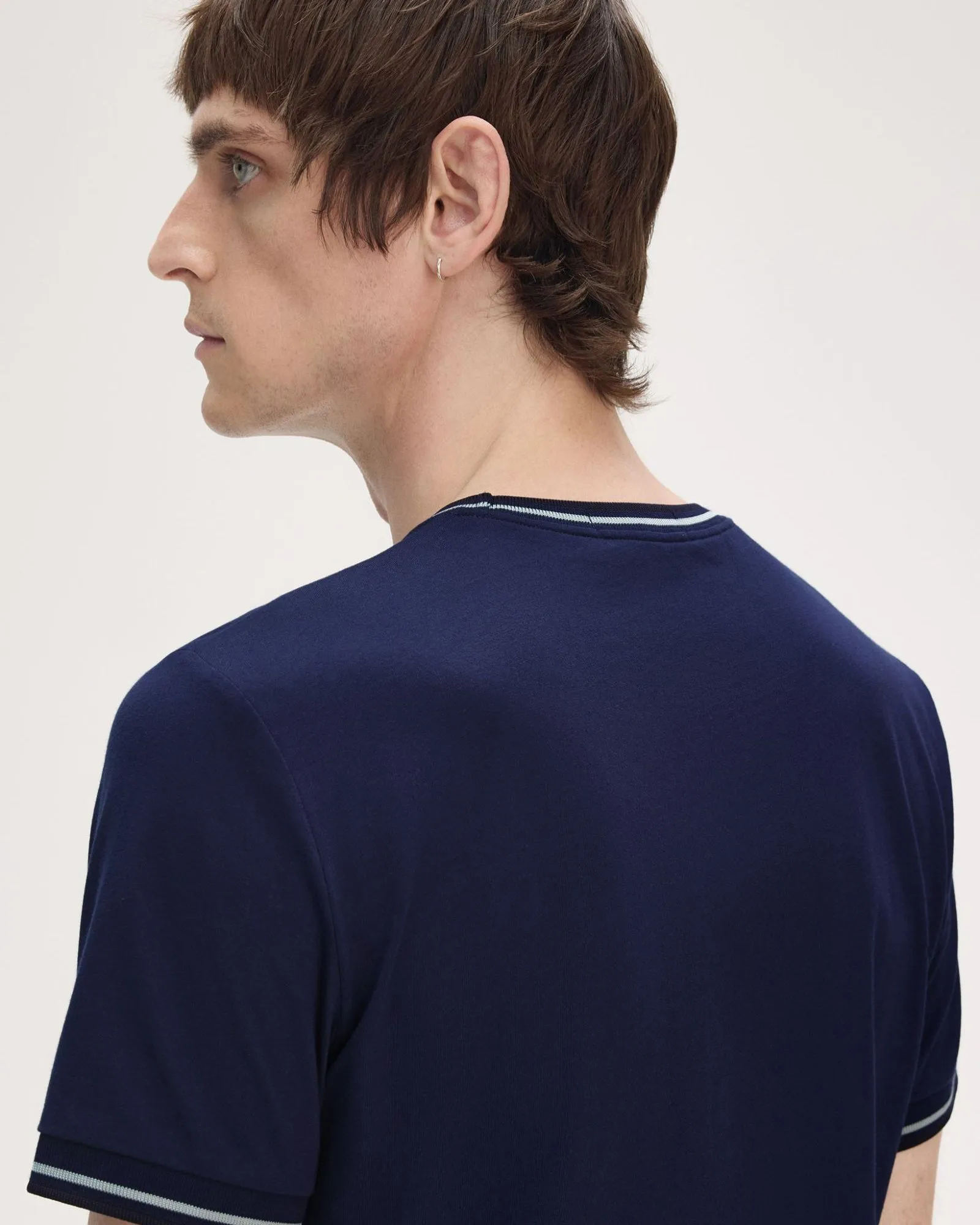 Fred Perry Twin Tipped T Shirt - Tennis Blue / Silver Blue / Navy