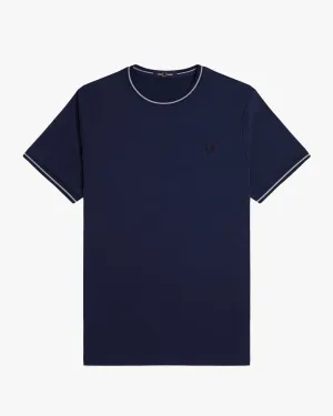 Fred Perry Twin Tipped T Shirt - Tennis Blue / Silver Blue / Navy