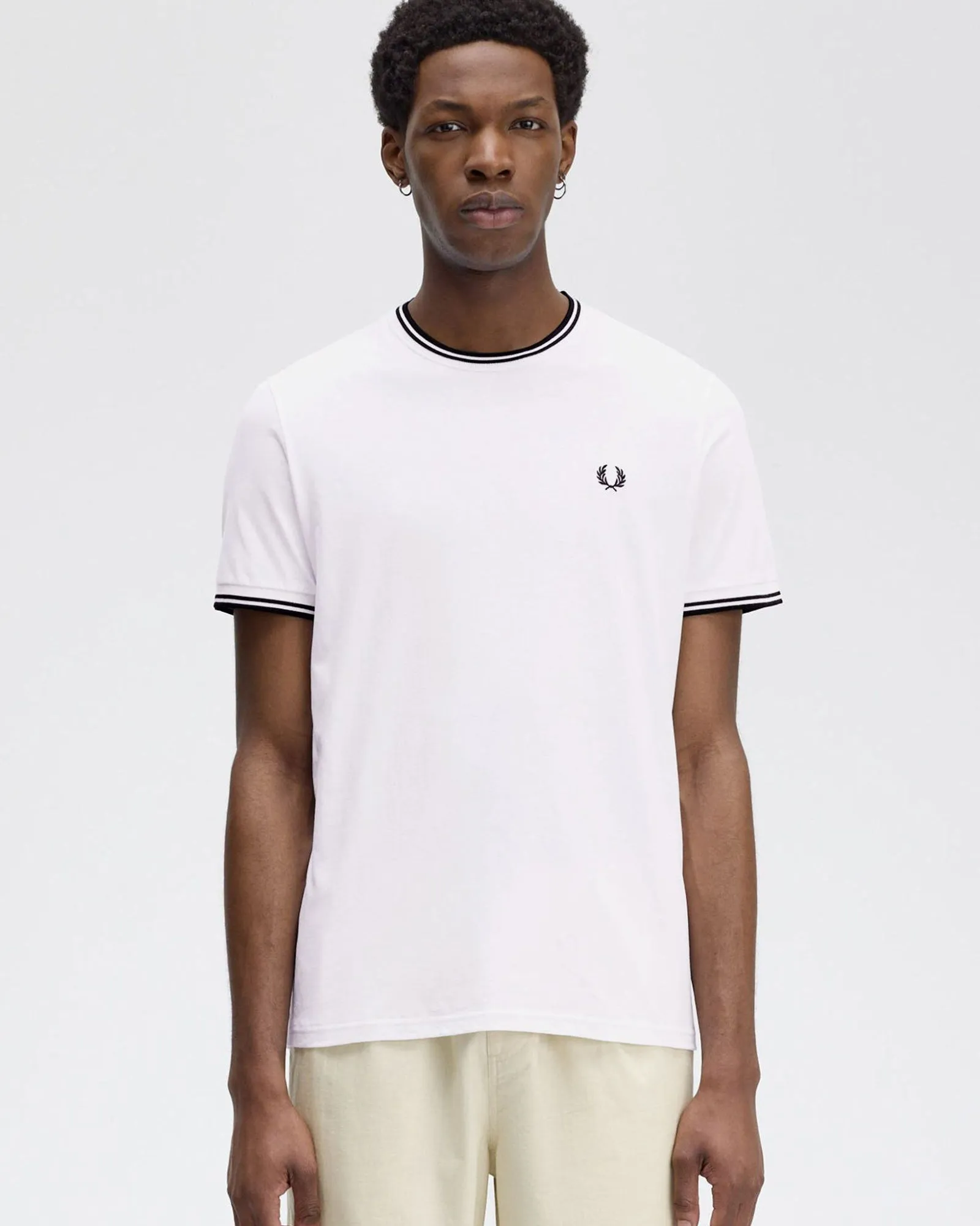 Fred Perry Twin Tipped T Shirt - White