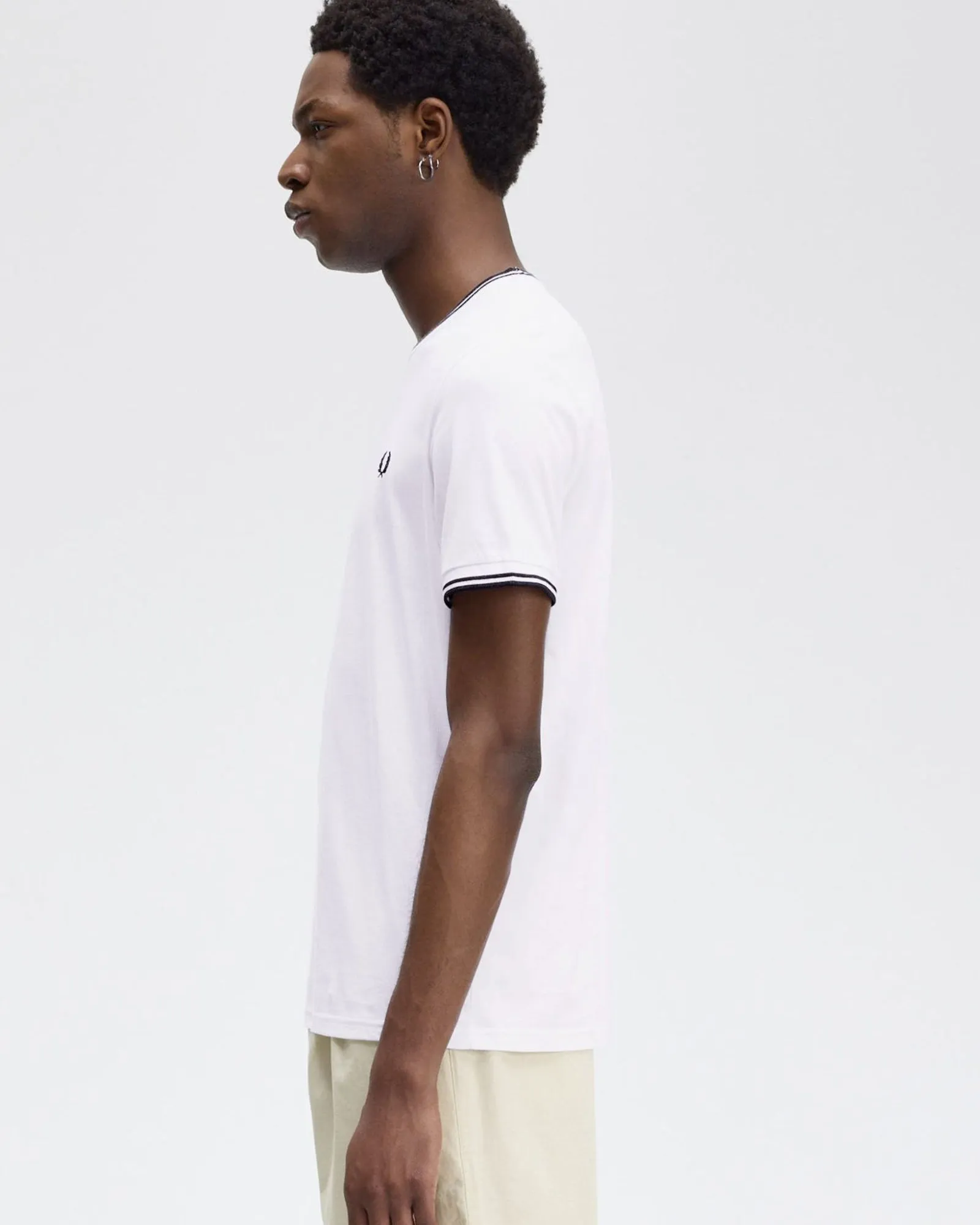 Fred Perry Twin Tipped T Shirt - White