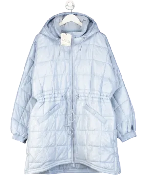 Free People Blue Patricia Packable Water resistant Poncho Puffer coat UK M