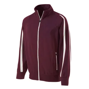 Holloway Youth Maroon/White Full Zip Determination Jacket