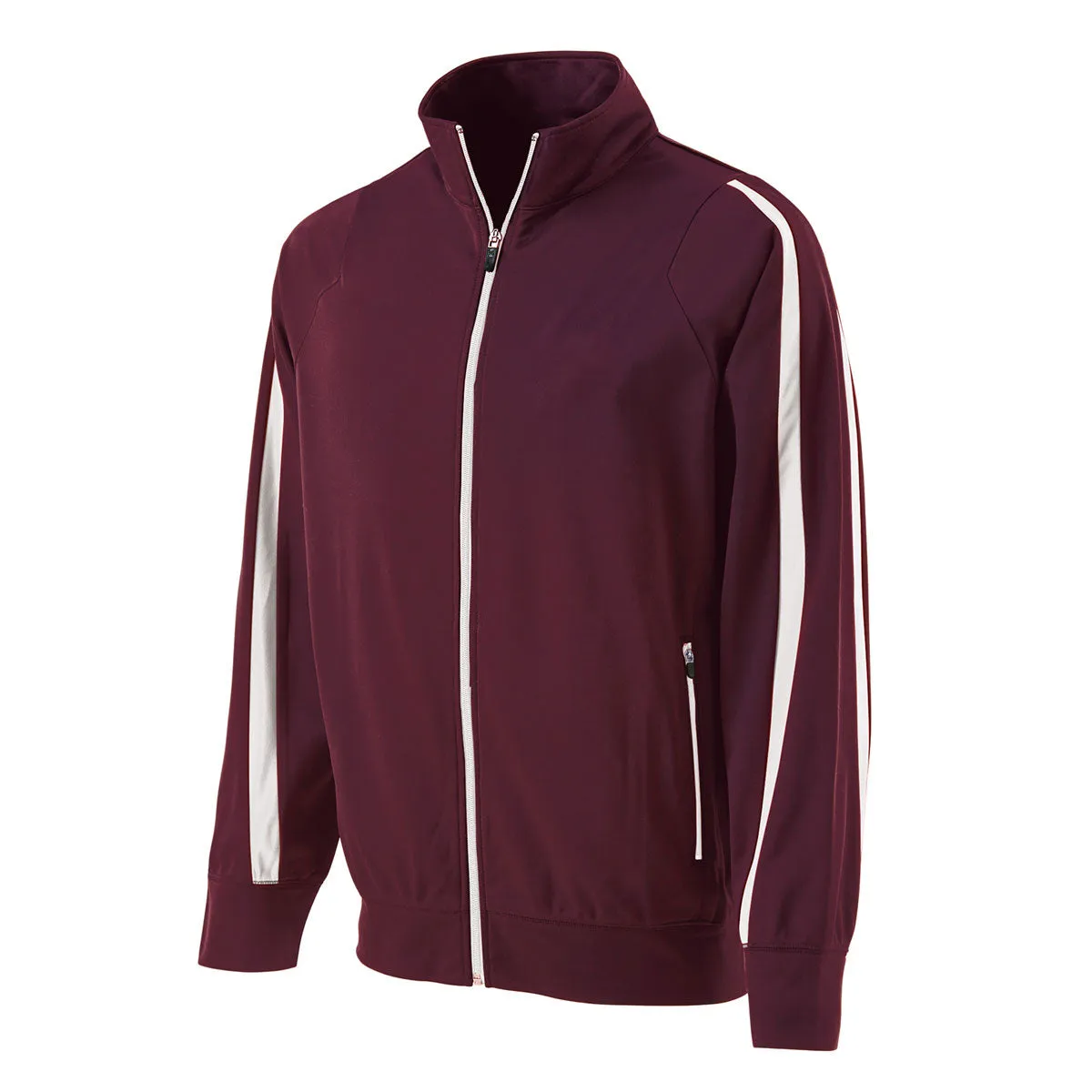 Holloway Youth Maroon/White Full Zip Determination Jacket