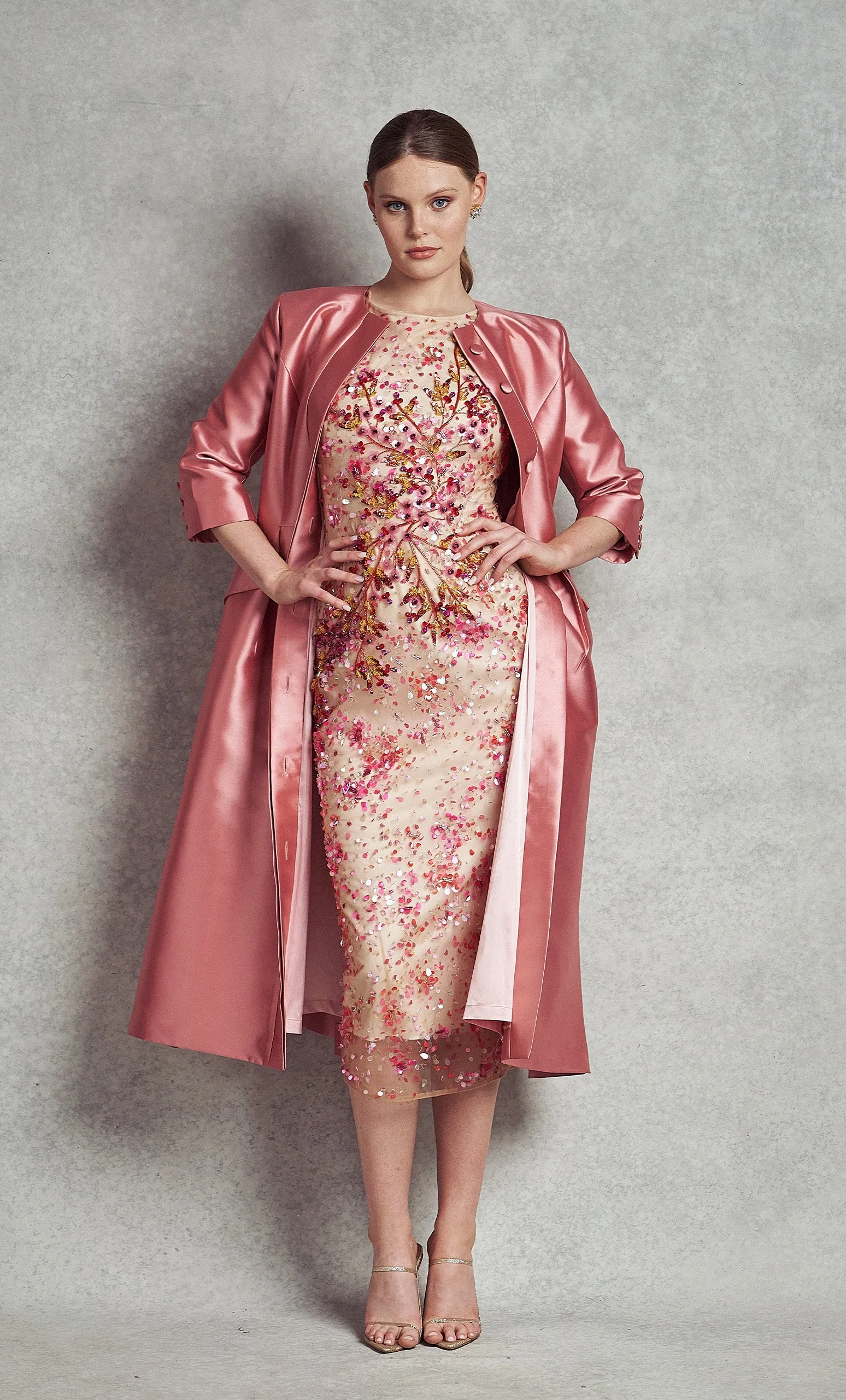 Jackie O Dress Coat - Rose Pink