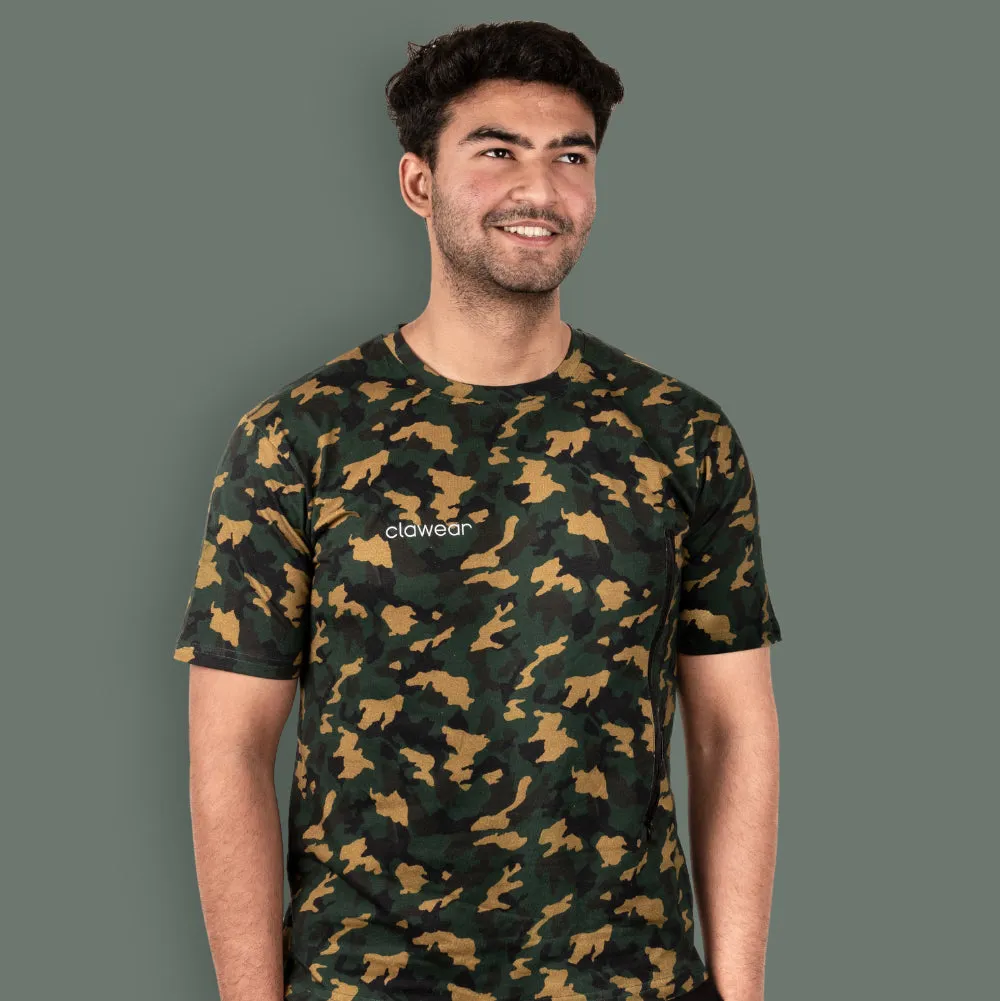 Jhalana Unisex Round Neck T-Shirt with Zip
