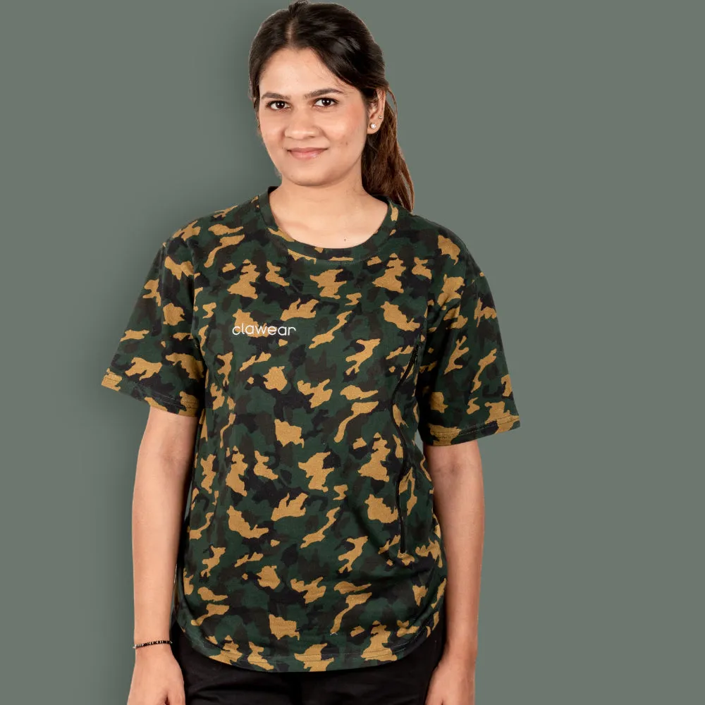 Jhalana Unisex Round Neck T-Shirt with Zip