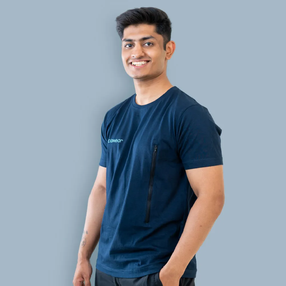 Jhalana Unisex Round Neck T-Shirt with Zip
