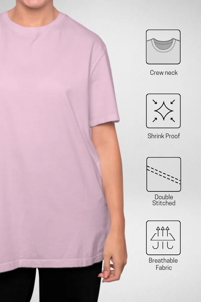 Lavender and Light Pink Oversized T-Shirts Combo for Women