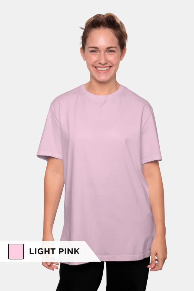 Lavender and Light Pink Oversized T-Shirts Combo for Women