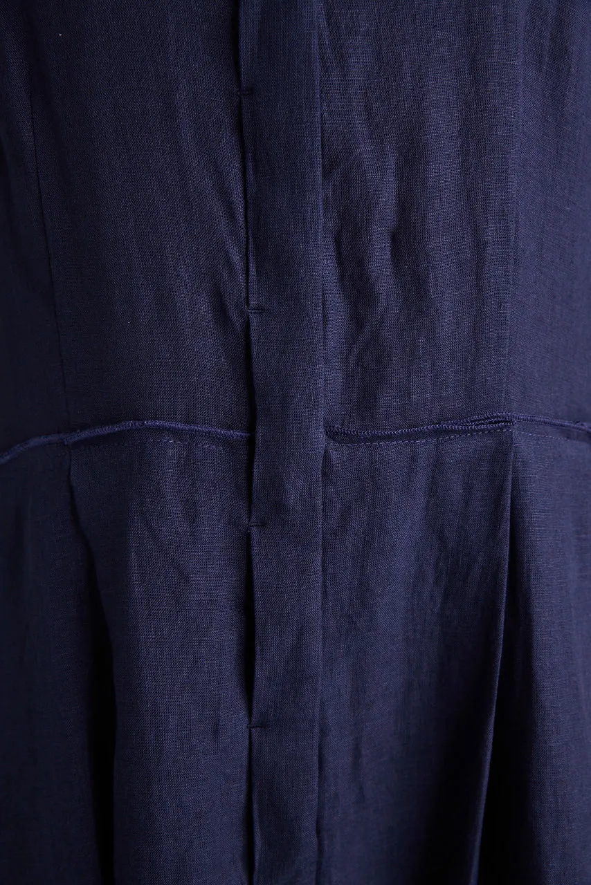 Lilli - Dress - Long - Navy - Linen