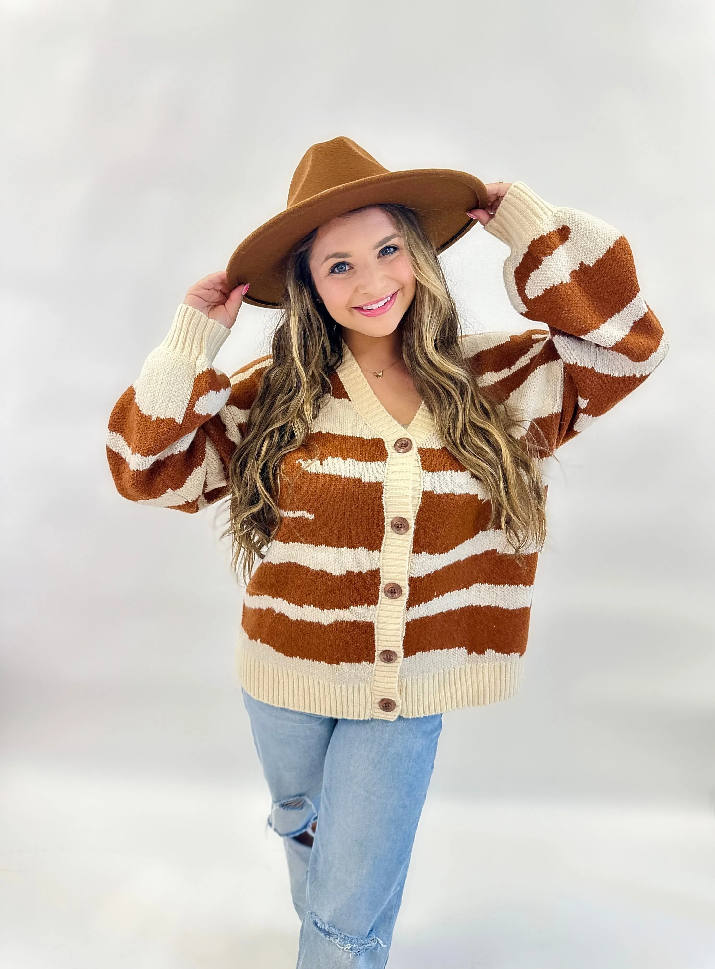 Marty Zebra Print Oversized Cardi