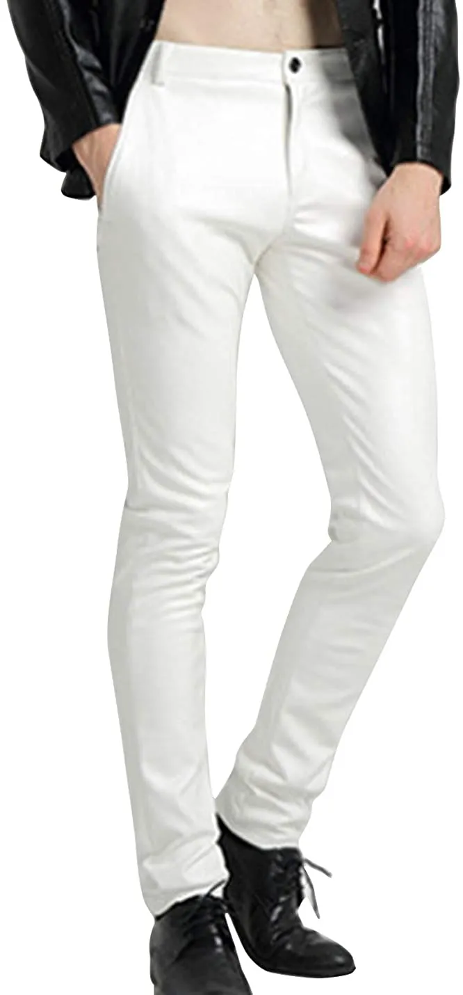 Men's Black Faux Leather Skinny Pants