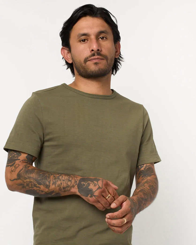 Merz b. Schwanen Good Originals 215 7.2oz Classic Fit Loopwheeled Tee - Army