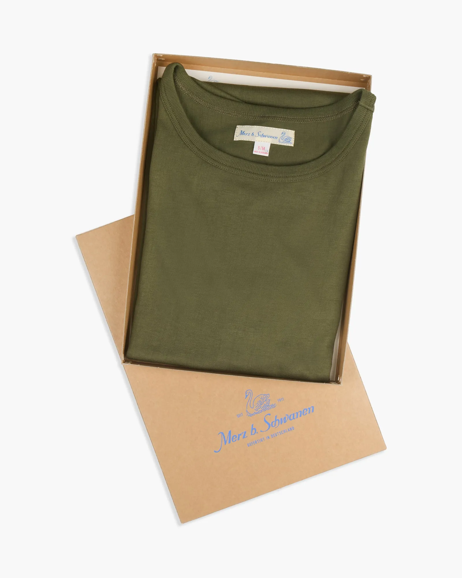 Merz b. Schwanen Good Originals 215 7.2oz Classic Fit Loopwheeled Tee - Army