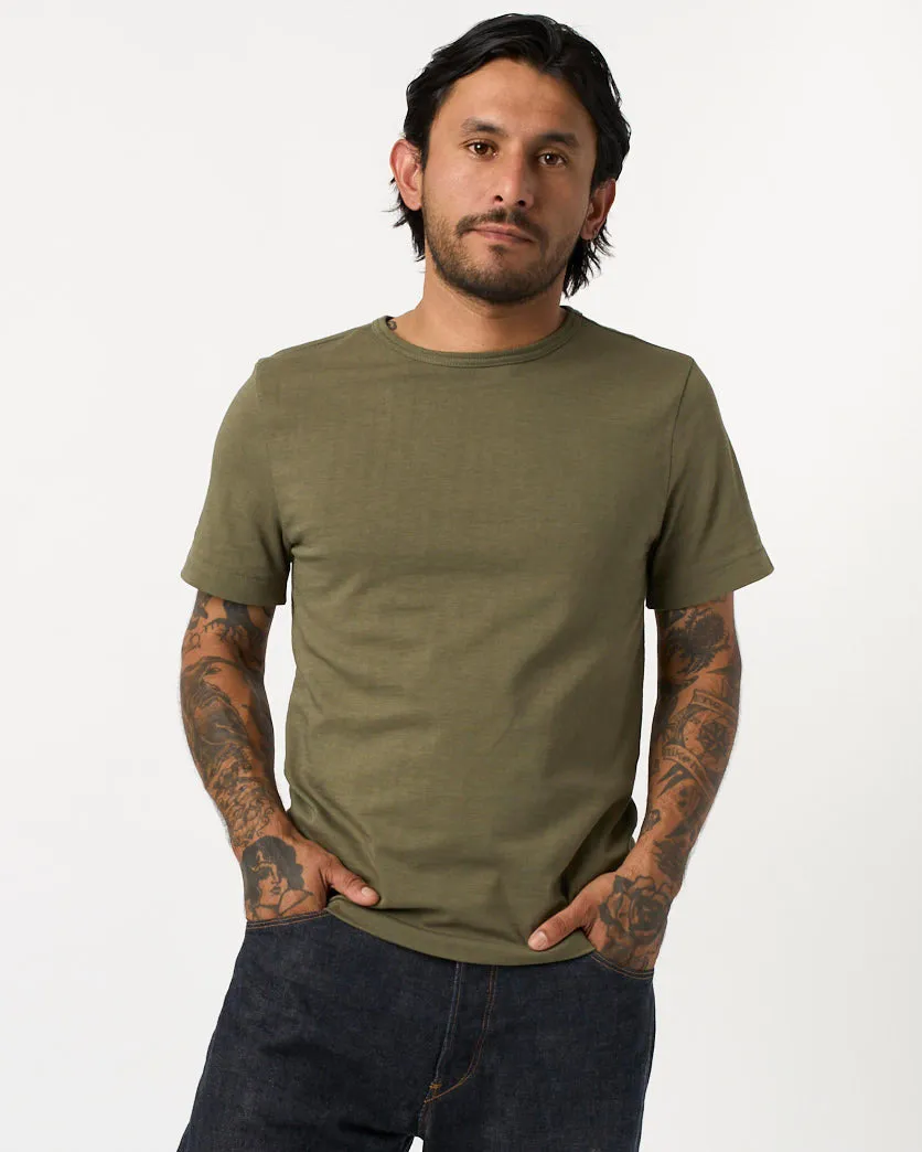 Merz b. Schwanen Good Originals 215 7.2oz Classic Fit Loopwheeled Tee - Army