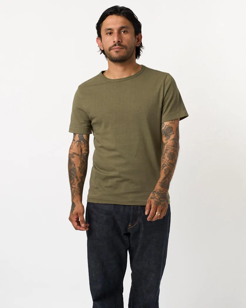 Merz b. Schwanen Good Originals 215 7.2oz Classic Fit Loopwheeled Tee - Army