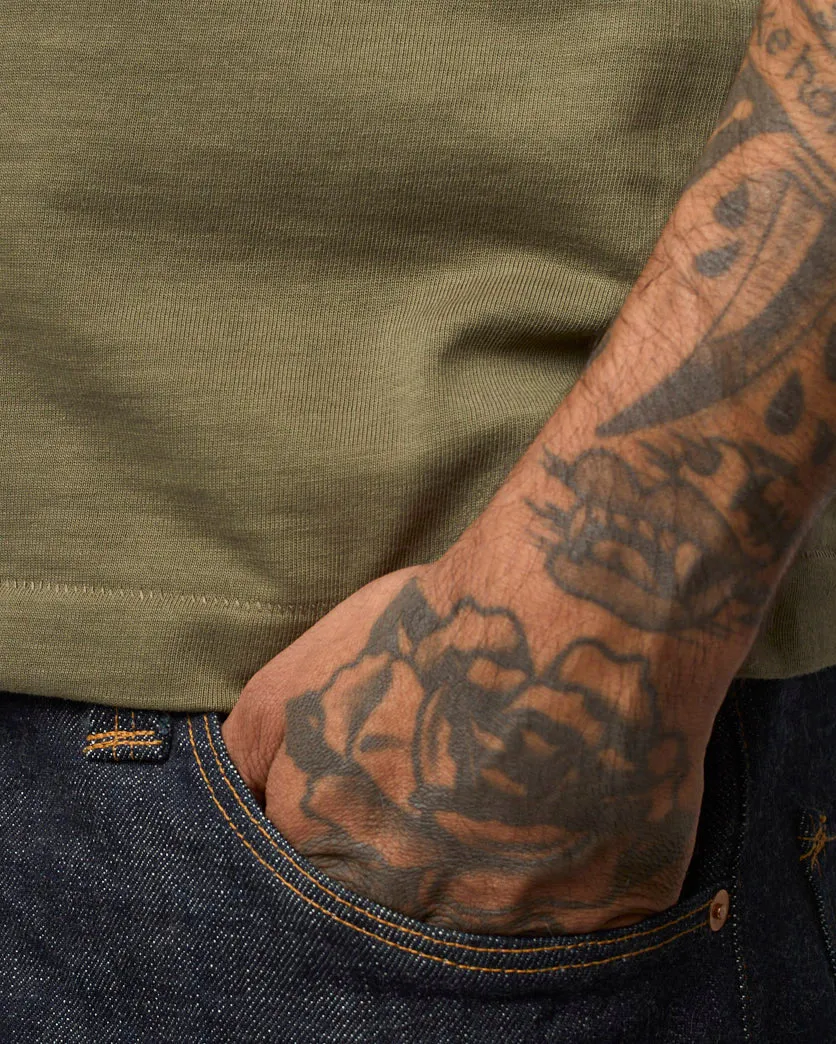 Merz b. Schwanen Good Originals 215 7.2oz Classic Fit Loopwheeled Tee - Army