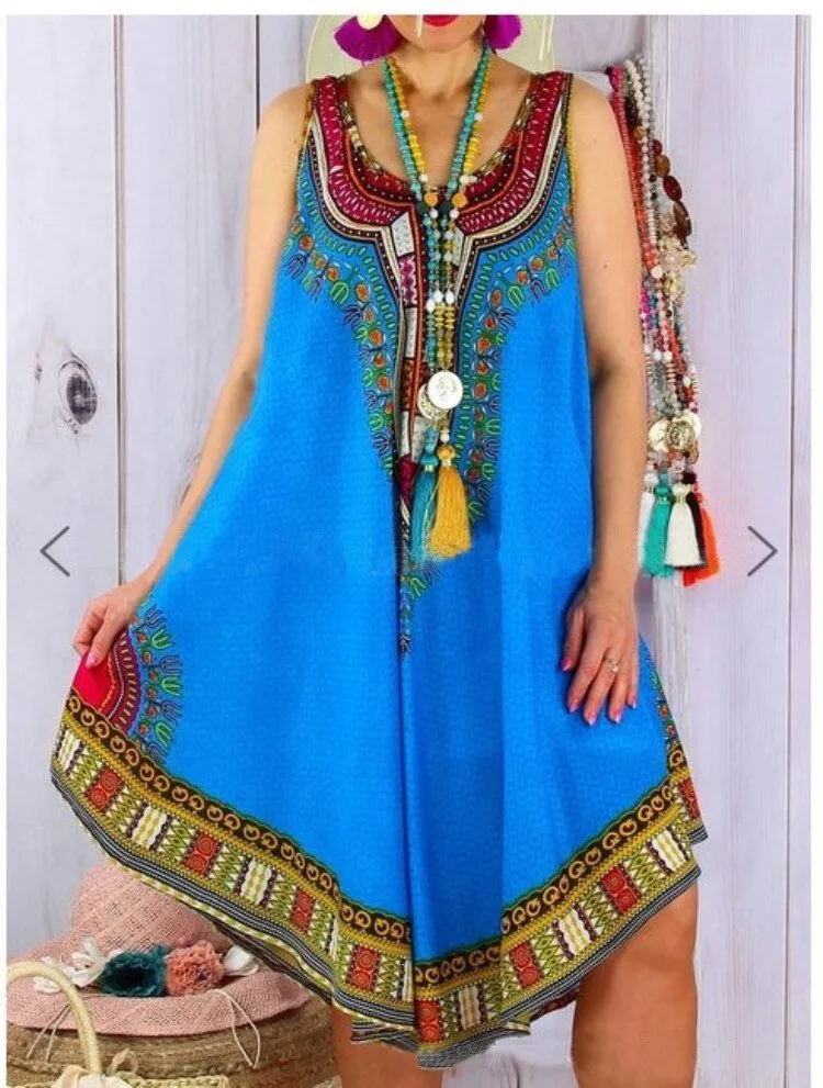 National-Inspired Vest Printed Dress for Women, Celebrating Cultural Elegance and Feminine Allure