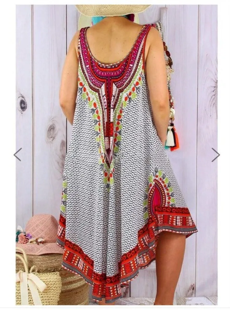 National-Inspired Vest Printed Dress for Women, Celebrating Cultural Elegance and Feminine Allure