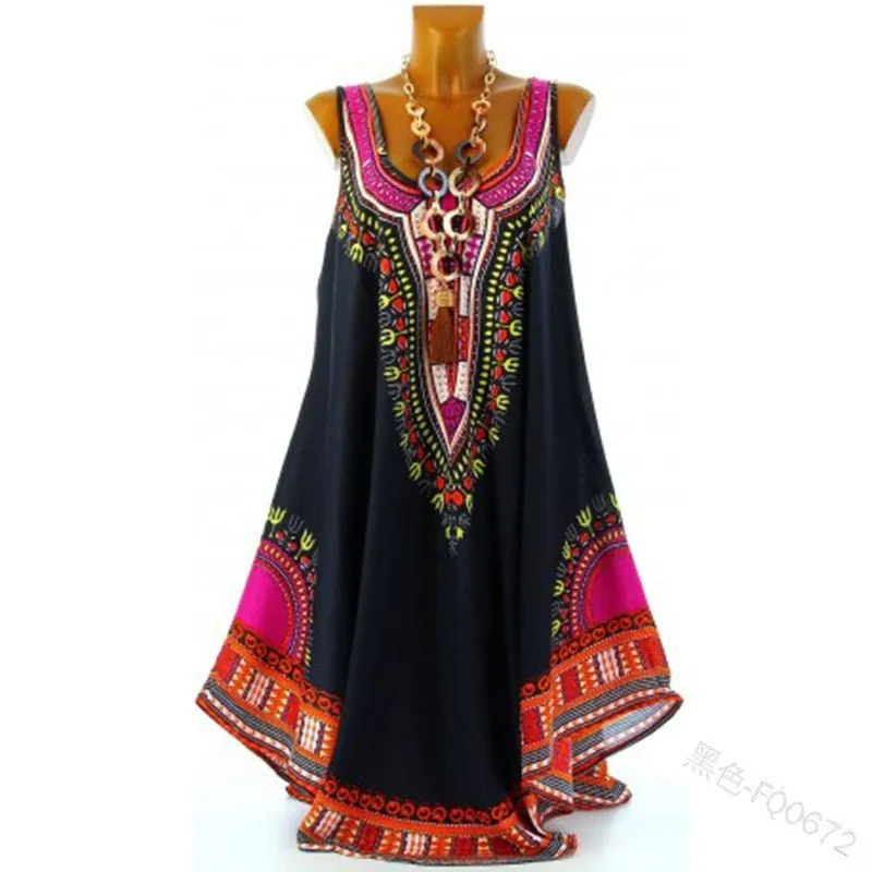 National-Inspired Vest Printed Dress for Women, Celebrating Cultural Elegance and Feminine Allure