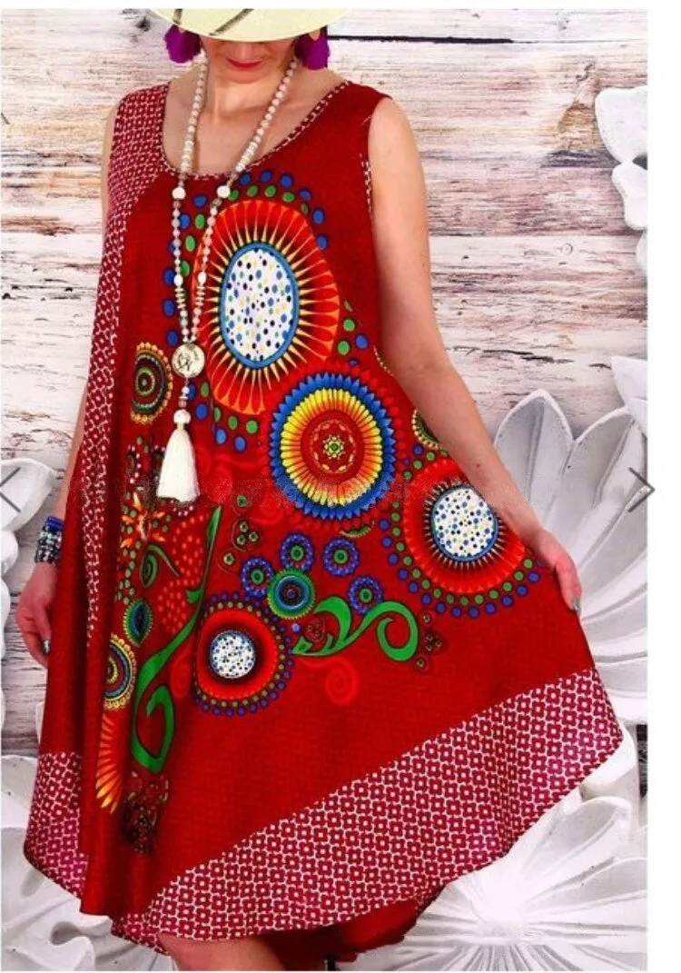 National-Inspired Vest Printed Dress for Women, Celebrating Cultural Elegance and Feminine Allure