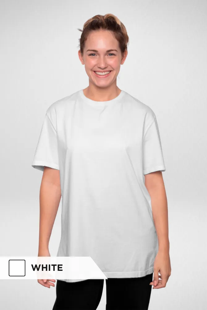 Pack Of 3 Lightweight Oversized T-shirts White Black and Beige for Women