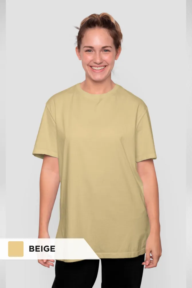 Pack Of 3 Lightweight Oversized T-shirts White Black and Beige for Women
