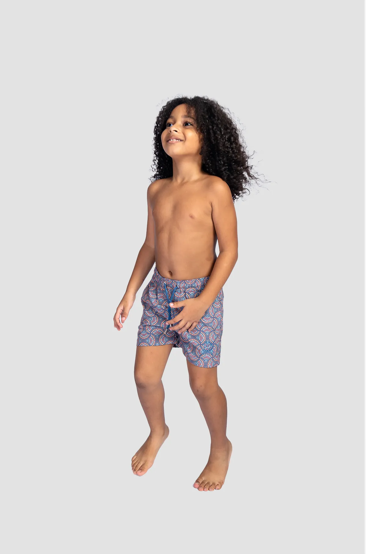 REPREVE ®  Pulao Junior Swim Shorts in Handfan Print