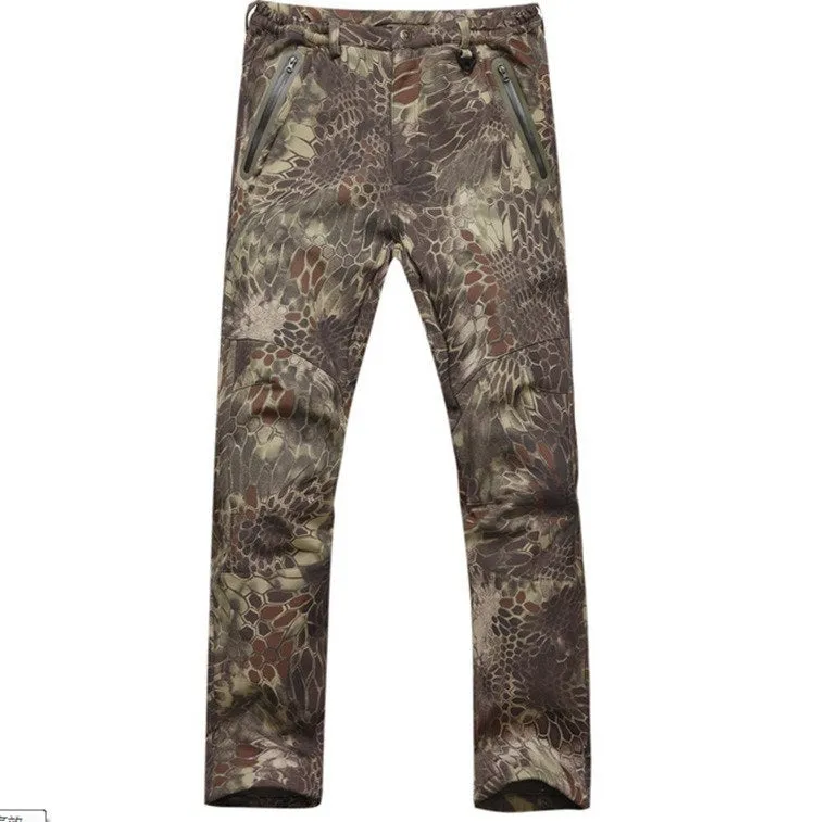 Soft shell and white pants