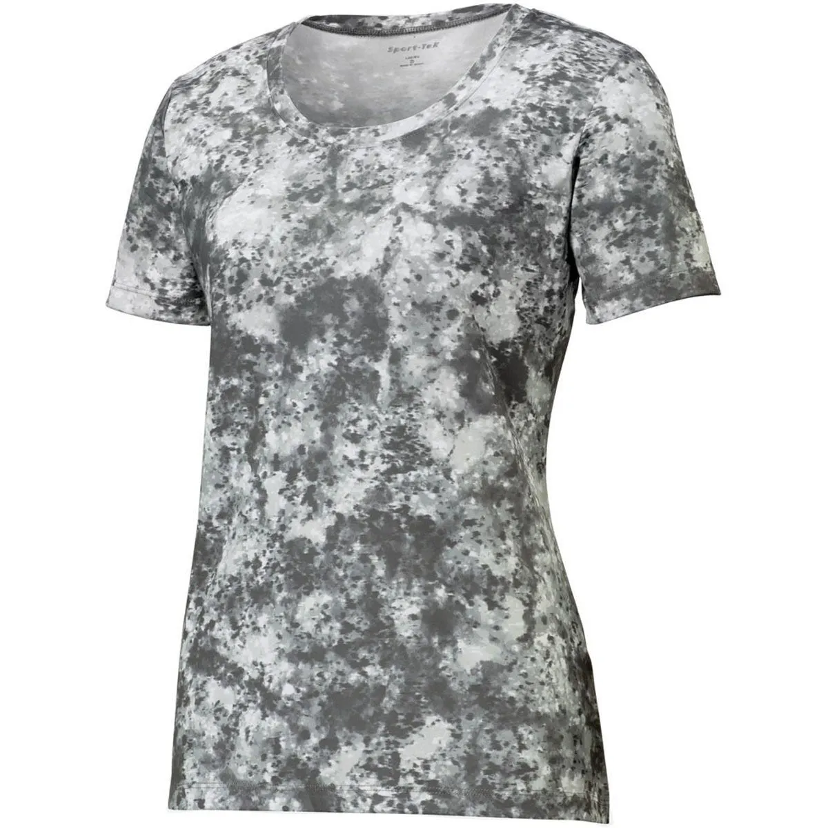 Sport-Tek Women's Dark Smoke Grey Mineral Freeze Scoop Neck Tee