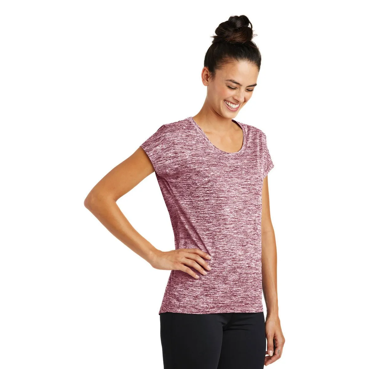 Sport-Tek Women's Maroon Electric PosiCharge Electric Heather Sporty Tee